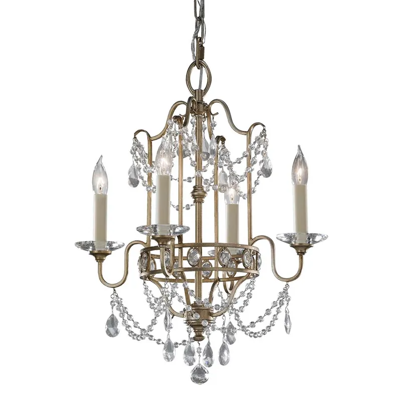 Merkproduct Kroonluchter, hanglamp, glazen kristallen, goud-zilver, D 41,3 cm