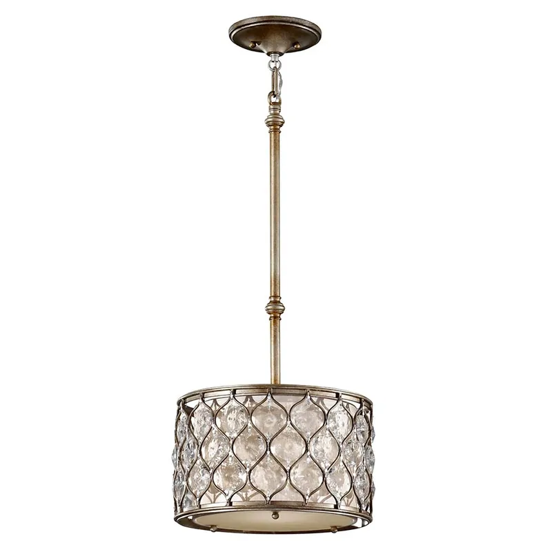 Hanglamp, plafondlamp, kristallen, staal, zilver, D 31,8 cm Meest Verkocht