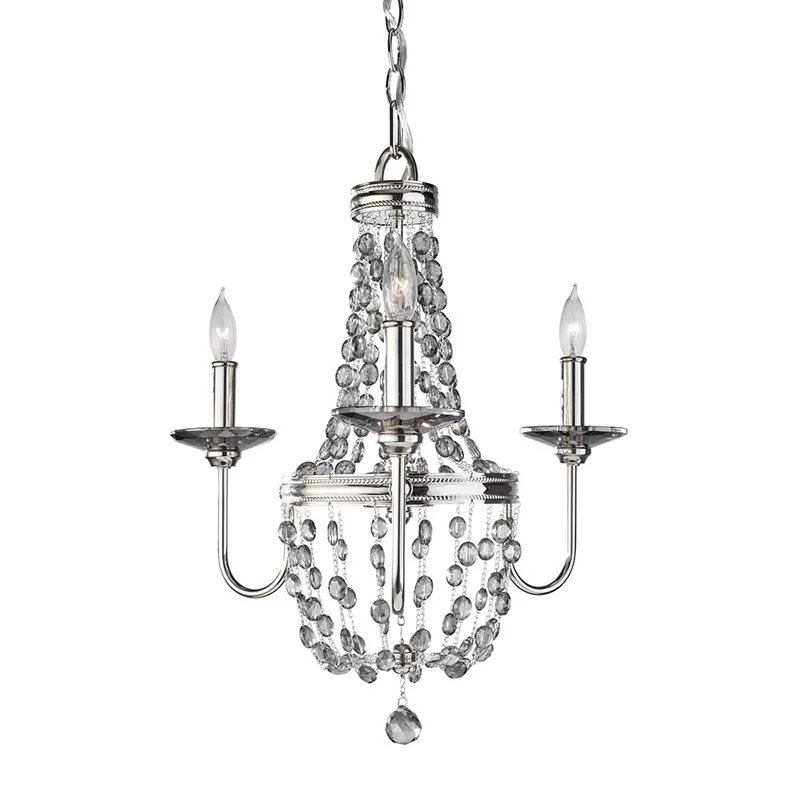 Kroonluchter, plafondlamp, nikkel, D 47 cm Laatste Versie