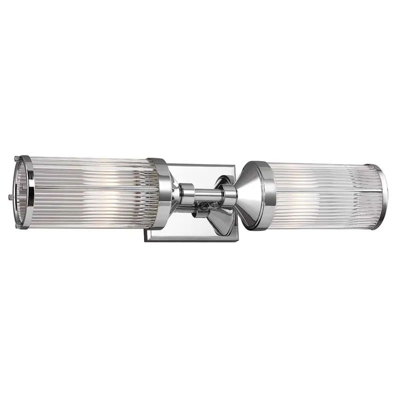 LED wandlamp, chroom, structuurglas, L 58,4 cm Koop Online