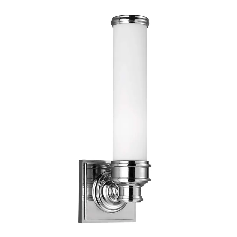 LED wandlamp, gepolijst chroom, wit glas, H 36,2 cm Bestseller
