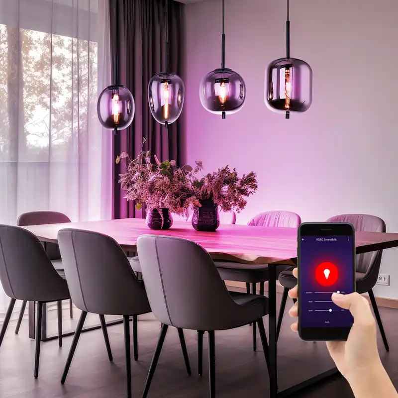 Goedkoop RGB LED hanglamp, app- en spraakbesturing, H 120 cm