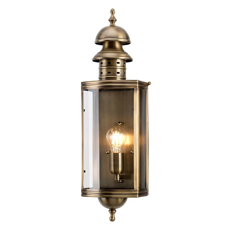 Gratis Verzending Buitenlamp, wandlamp, messing glas, H 60 cm