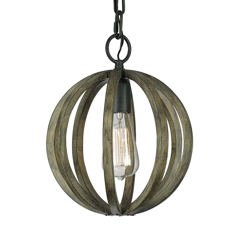 Snelle Levering Hanglamp, plafondlamp, eikenhout ijzer, D 25,4 cm