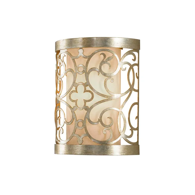 Wandlamp, staal glas, bladzilver, h 24,1 cm Merkproduct