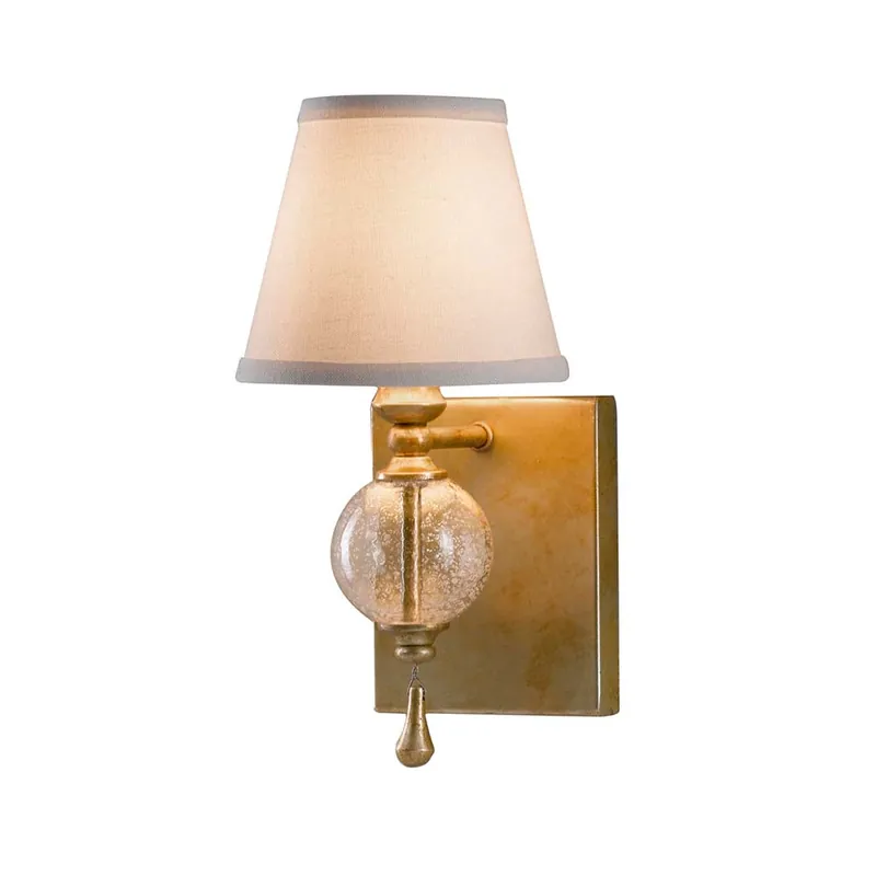 Wandlamp, staal geoxideerd bladzilver, H 29,8 cm Favoriet