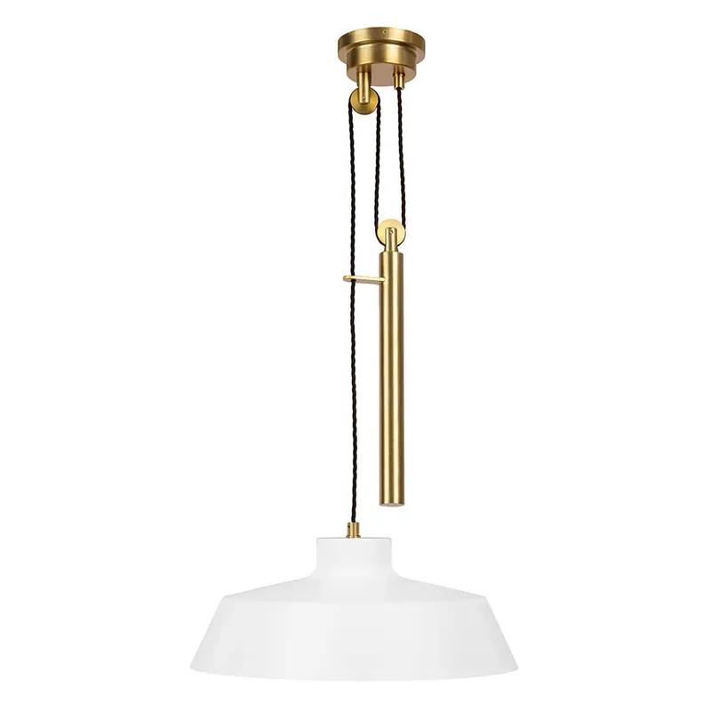 Goedkoop Hanglamp, plafondlamp, staal, mat wit, D 43,2 cm