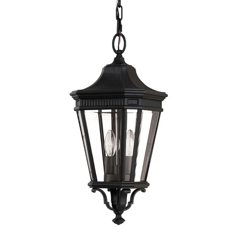 Buitenlamp, kettinglantaarn, ALU glas, D 22.9cm, zwart Meest Verkocht