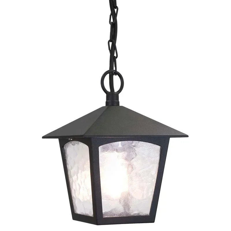 Buitenlamp, kettinglantaarn, ALU glas, D 18,5 cm, zwart Seizoensaanbieding