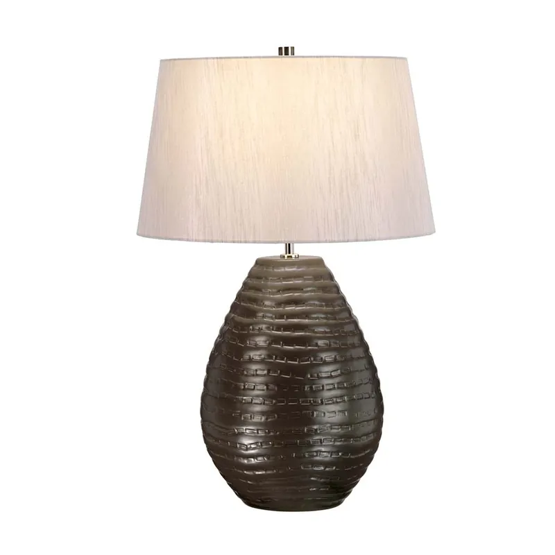 Uitverkoop Tafellamp, keramiek, grafiet, zilver, zijde, H 66 cm
