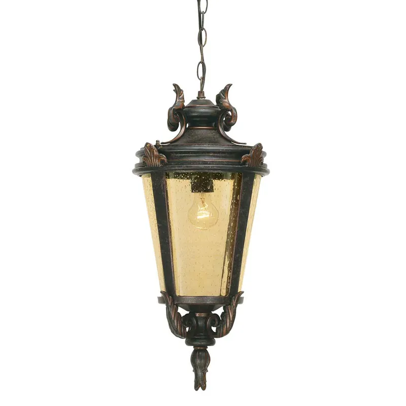 Koop Online Buitenlamp, kettinglantaarn, stalen glas, H 57,5 cm, brons