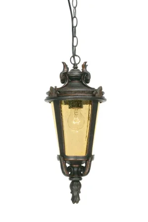 Aanbieding Buitenlamp, kettinglantaarn, stalen glas, H 50 cm, brons