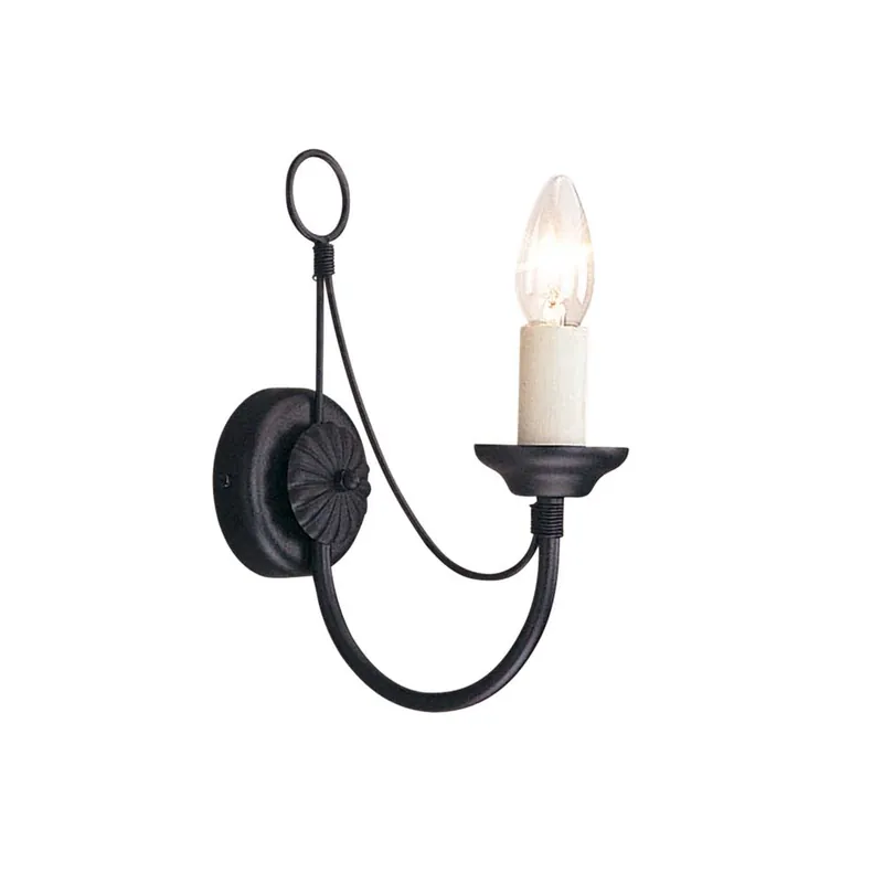 Wandlamp, staal, zwart, H 27 cm Direct Verzonden