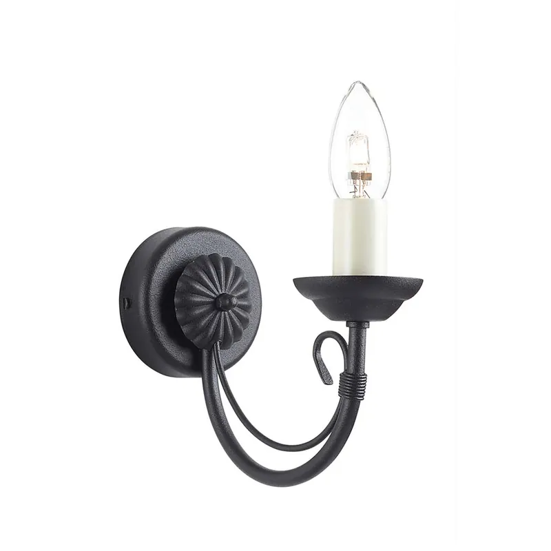Bestseller Wandlamp, staal, zwart, B 9,2 cm