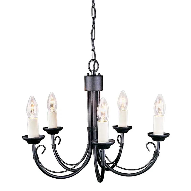 Kroonluchter, hanglamp, staal, zwart, D 47 cm Koop Vandaag