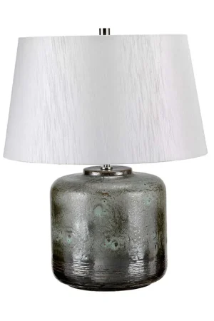 Aanbieding Tafellamp, verdigris-metallic glazuur, kunstzijde, H 54 cm