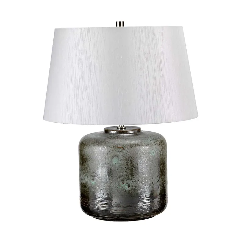 Aanbieding Tafellamp, verdigris-metallic glazuur, kunstzijde, H 54 cm