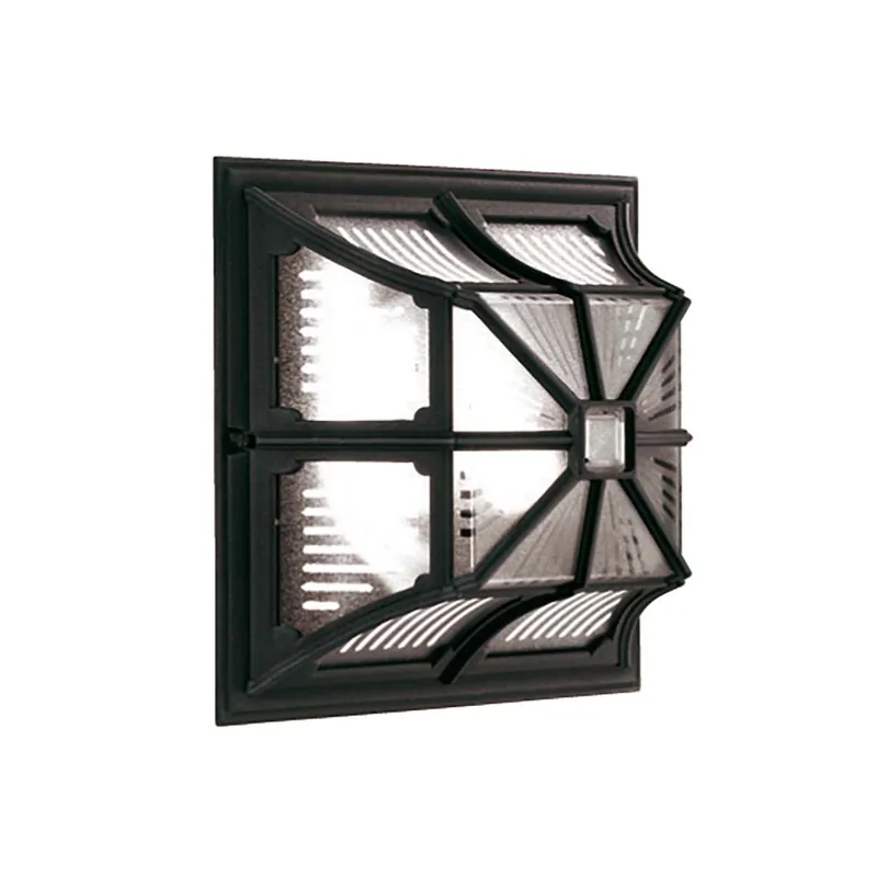 Buitenlamp, plafondlamp, gegoten aluminium, zwart, D 30 cm Veilige Betaling