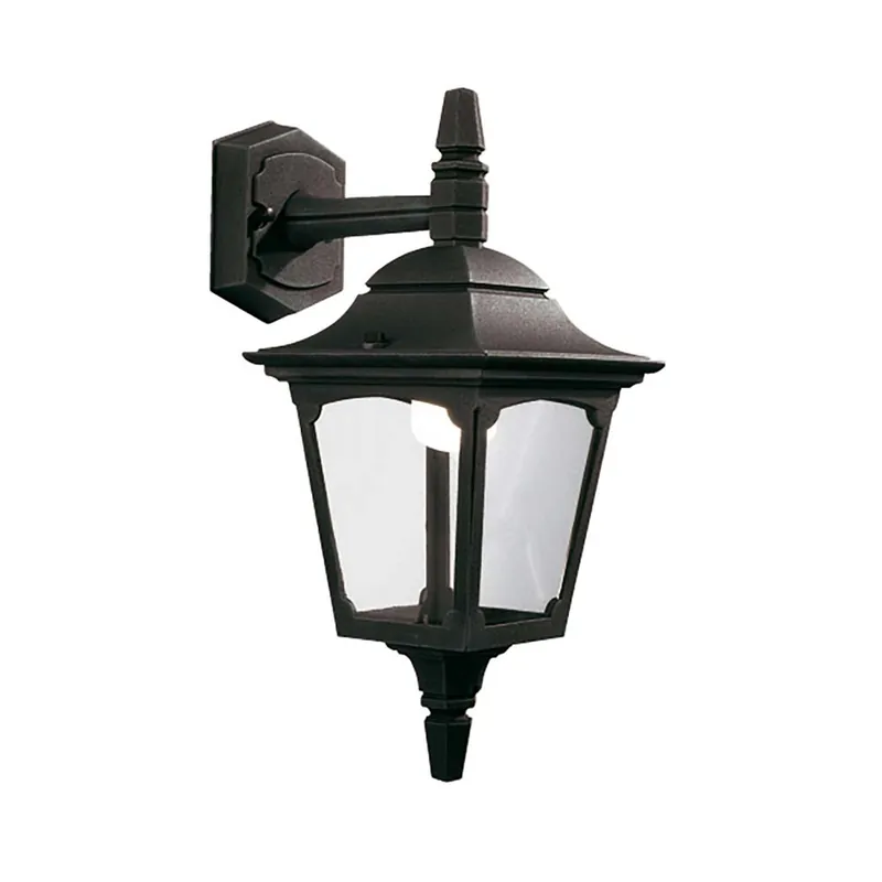 Buitenlamp, wandlamp, ALU spuitgegoten glas, zwart, H 38 cm Gereduceerde Prijs