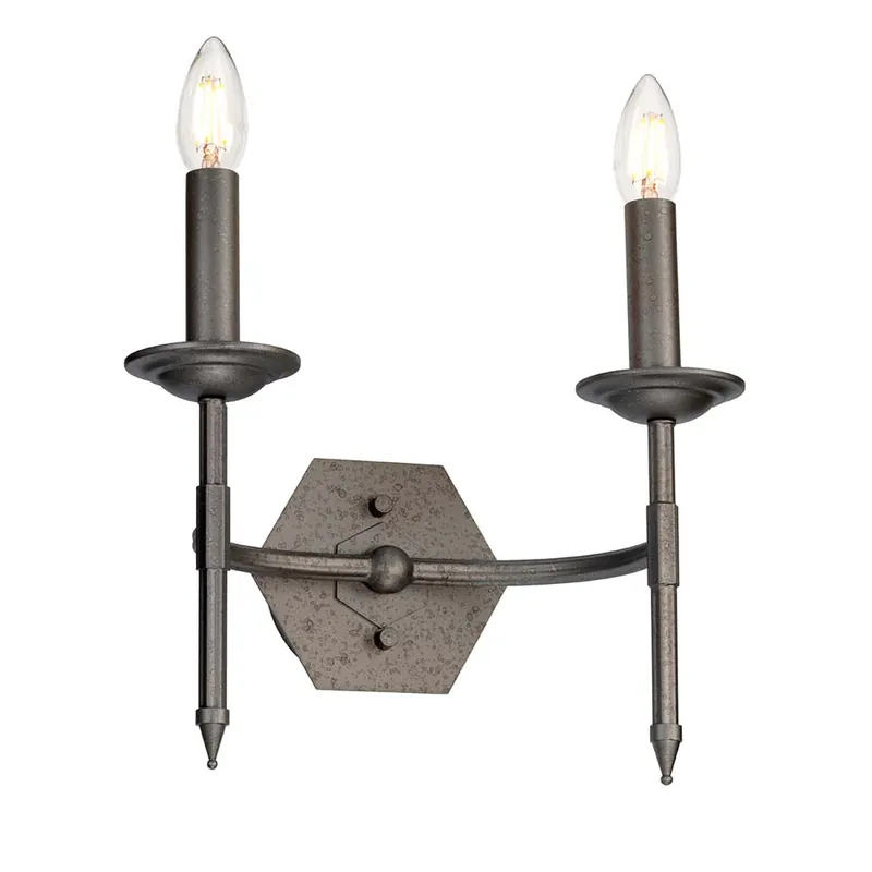 Wandlamp, ijzer staal, H 28,9 cm Populair