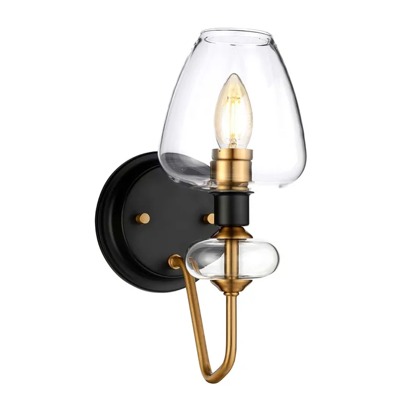 Wandlamp, staal glas, antraciet zwart, B 13,4 cm Aanbieding