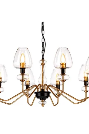 Aanbieding Kroonluchter, hanglamp, staal glas, messing, D 91,2 cm