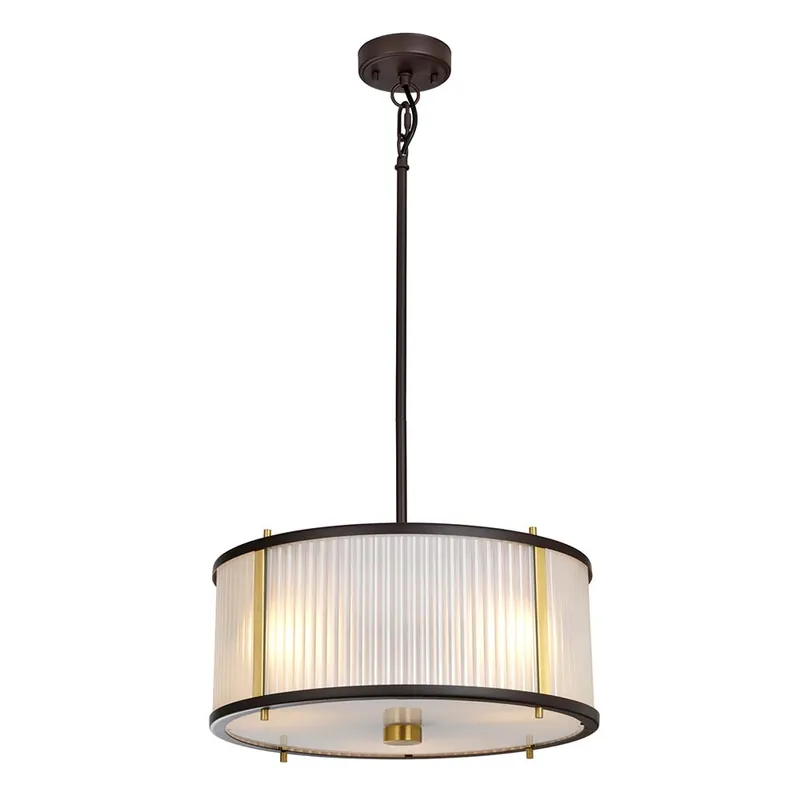 Hanglamp, plafondlamp, staal glas, messing, D 40 cm Koopje