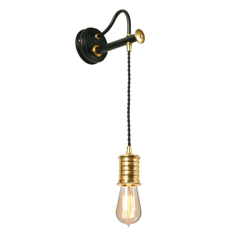 Actieprijs Wandlamp, messing, zwart, in hoogte verstelbaar, H 122,4 cm