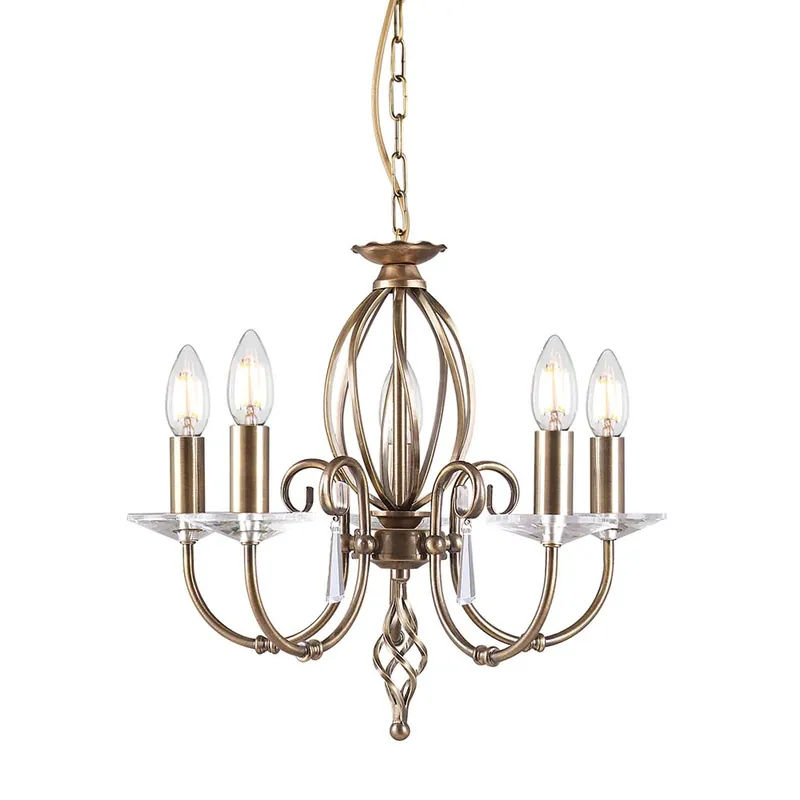 Kroonluchter, hanglamp, messing, D 48 cm Uitverkoop