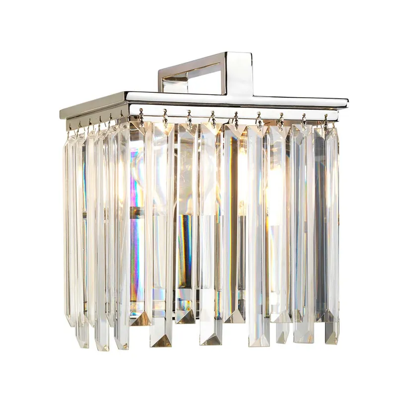 Korting Wandlamp, staal K5 kristallen, nikkel, H 26,2 cm