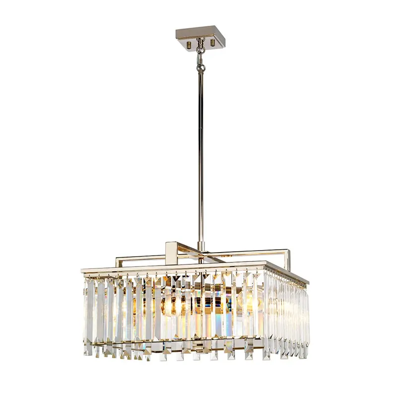 Hanglamp, plafondlamp, staal K5 glazen kristallen, D 47 cm Populair