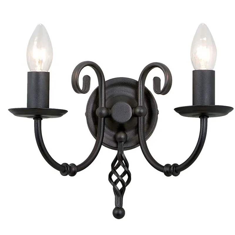 Wandlamp, staal, zwart, H 18,5 cm Koop Online