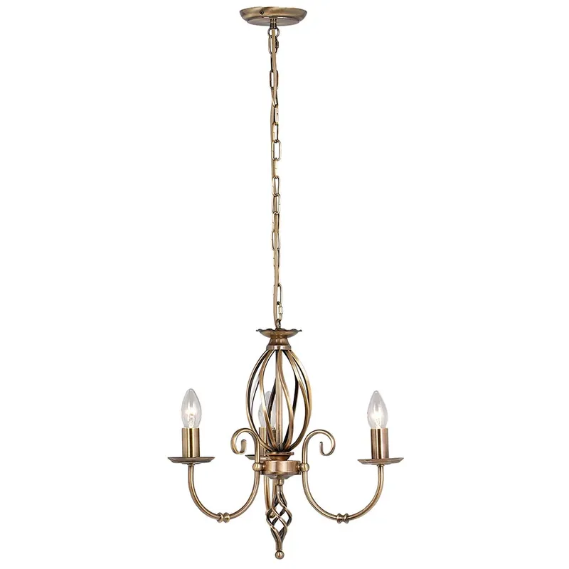 Kroonluchter, hanglamp, staal, messing, D 36 cm Voordeelprijs