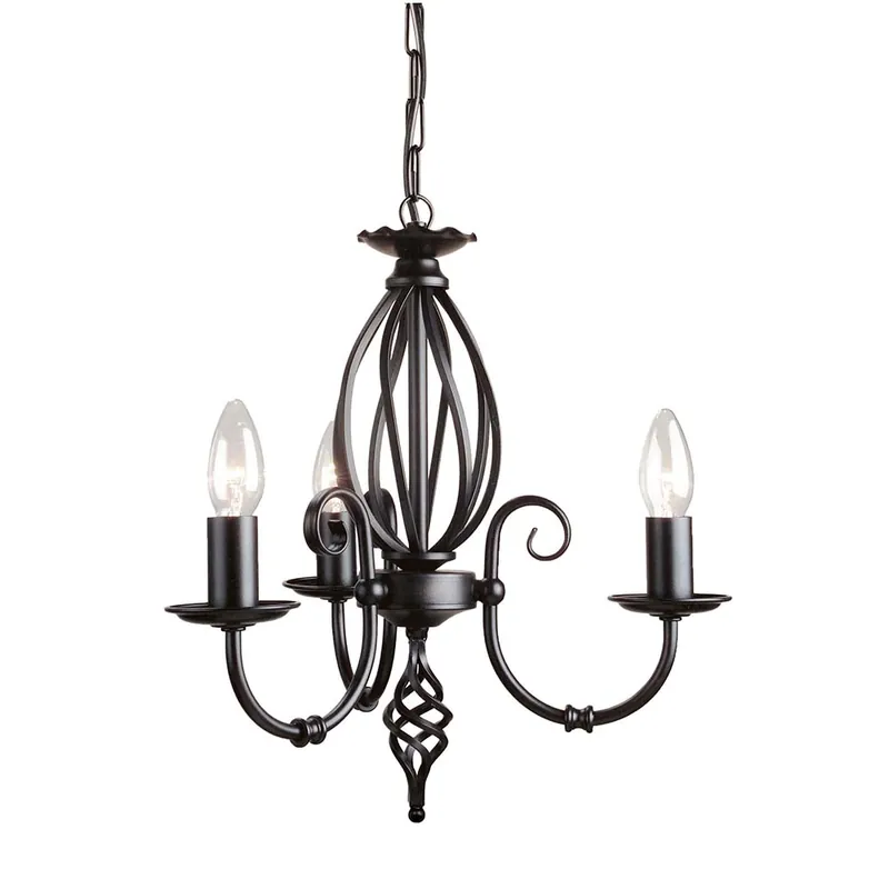 Kroonluchter, hanglamp, staal, zwart, D 36 cm Aanbieding