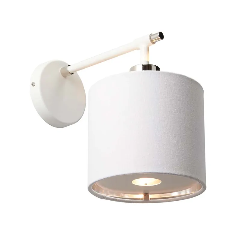 Superprijs Wandlamp, staal, wit nikkel, H 23,7 cm