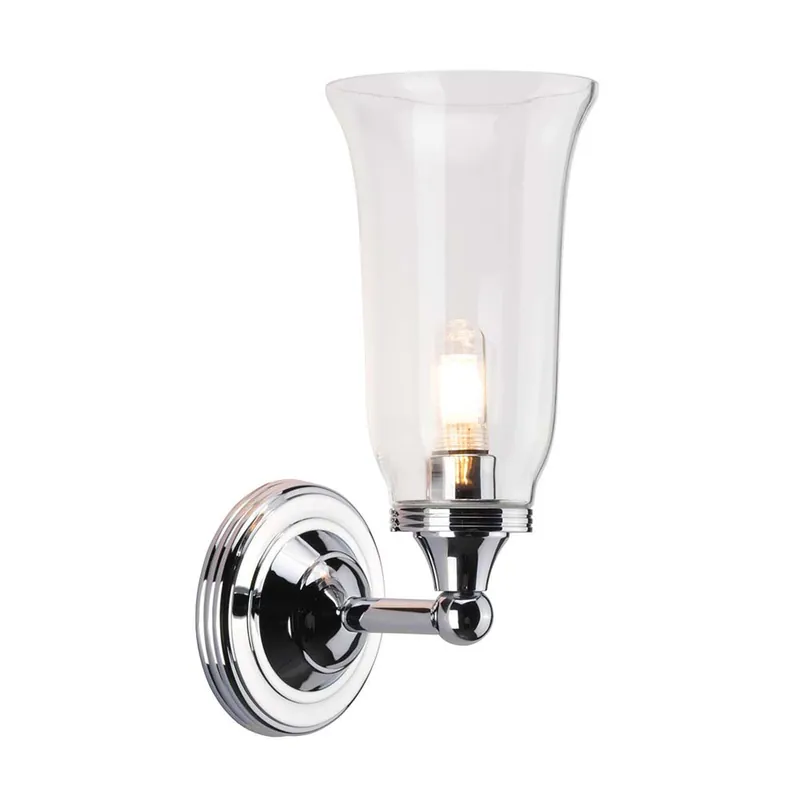Beperkte Voorraad LED wandlamp, gepolijst chroom, glas H 30 cm
