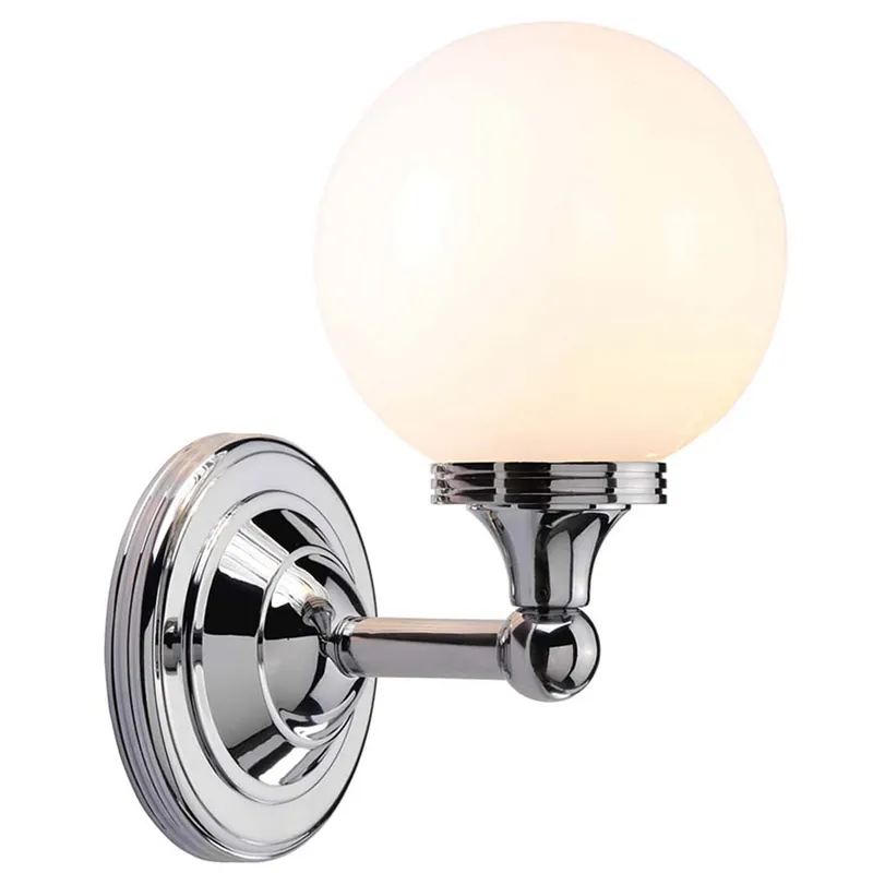 Nieuw LED wandlamp, gepolijst chroom, opaal glas, H 24 cm
