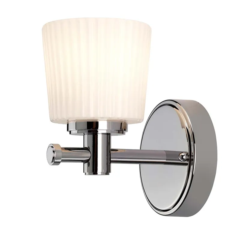 LED wandlamp, gepolijst chroom, wit glas, H 16,5 cm Direct Verzonden