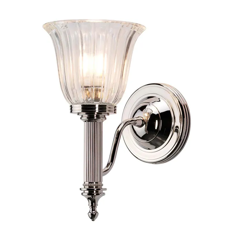 Favoriet LED wandlamp, gepolijst zilver, geslepen glas, H 26,1 cm