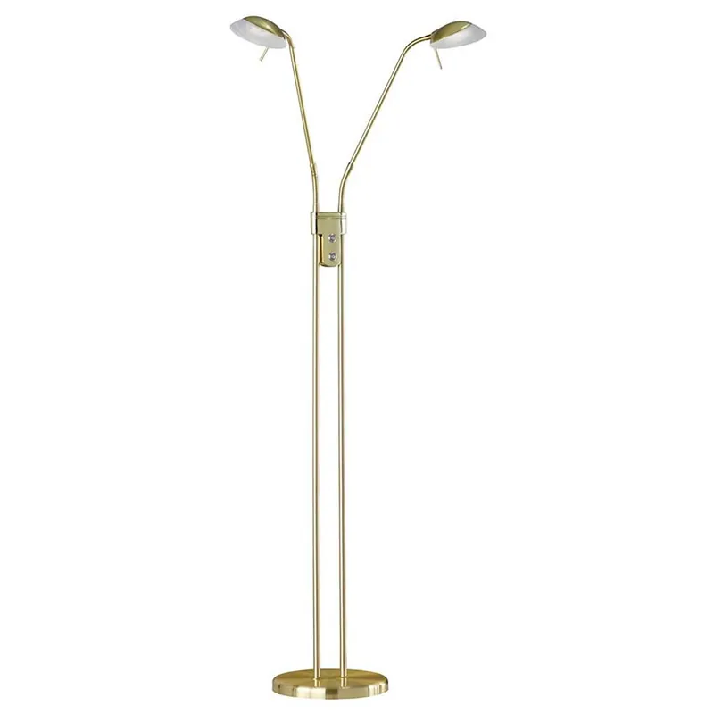 LED vloerlamp messing, met touchdimmer, H 160 cm Superprijs