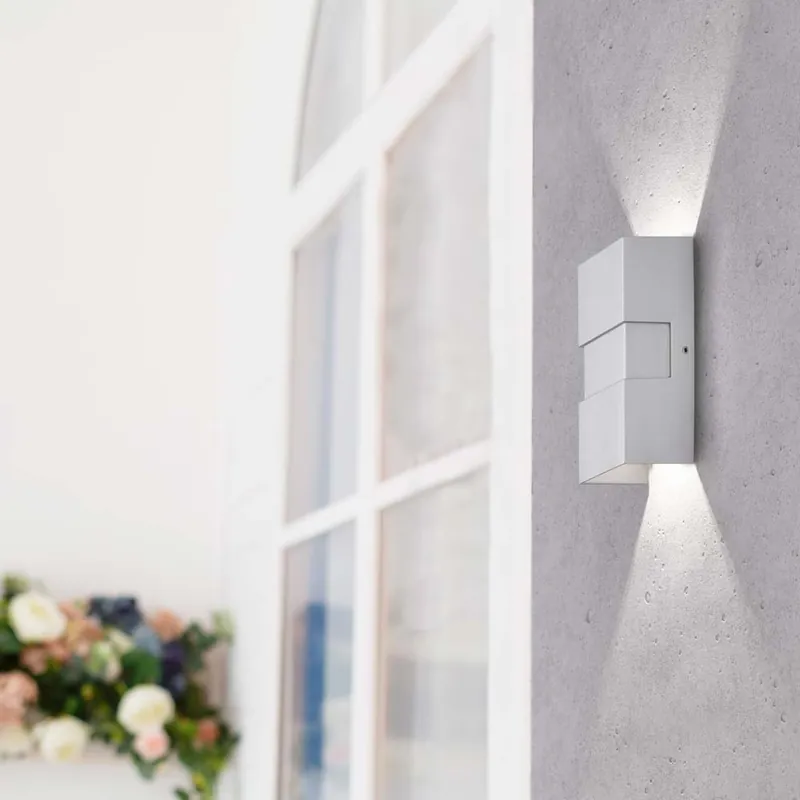 Laatste Kans LED wandlamp voor buiten, zilver, Up Down spot, H 15 cm