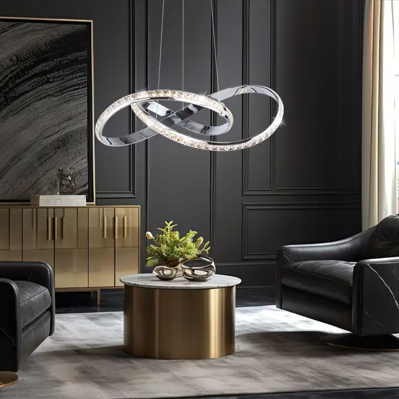 LED hanglamp, metaal, chroom, Simply Dim, H 120 cm Exclusieve Aanbieding
