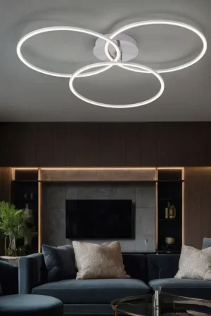 Beperkt Aanbod LED plafondlamp zwart, dimbaar L 79 cm, IVANKA