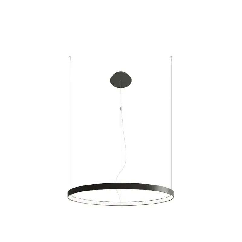 Express Levering LED hanglamp, zwart staal, ringvormig ontwerp, H 150 cm
