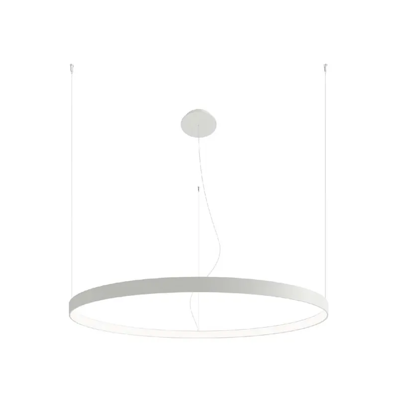 LED hanglamp, wit staal, ringvormig ontwerp, H 150 cm Fabrieksprijs