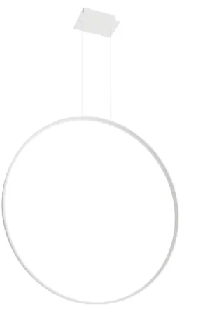 Alleen Vandaag LED hanglamp, wit staal, ringvormig ontwerp, H 150 cm