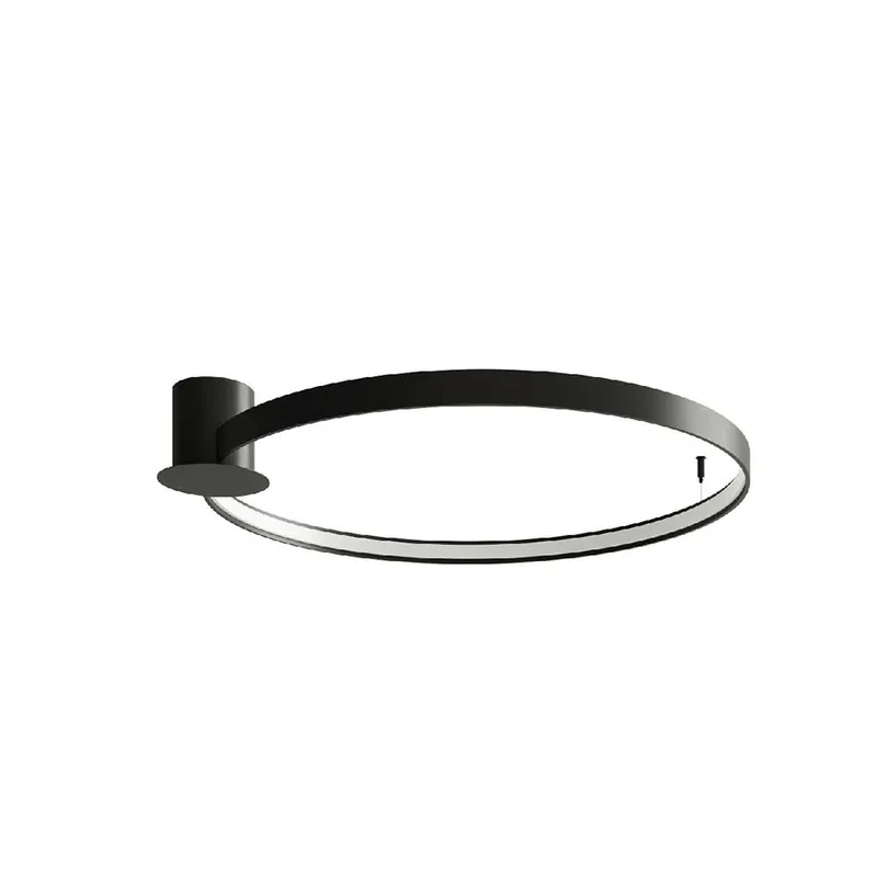 Hete Deal LED plafondlamp, zwart staal, ring design, L 78 cm