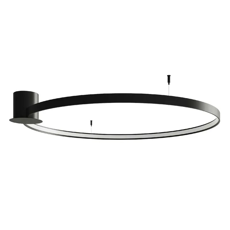 Laatste Kans LED plafondlamp, zwart staal, ring design, L 110 cm
