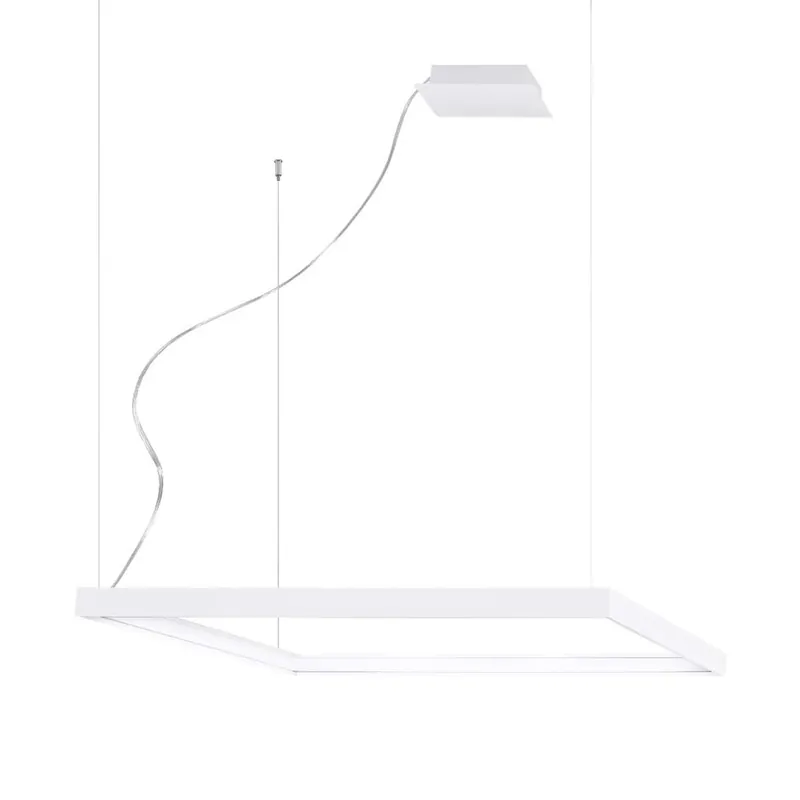 LED hanglamp, wit aluminium, L 80 cm Nieuw