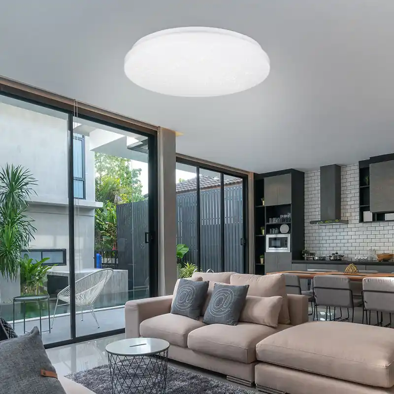 Laatste Versie LED plafondlamp, stereffect, dimbaar, app-bediening, D 35 cm